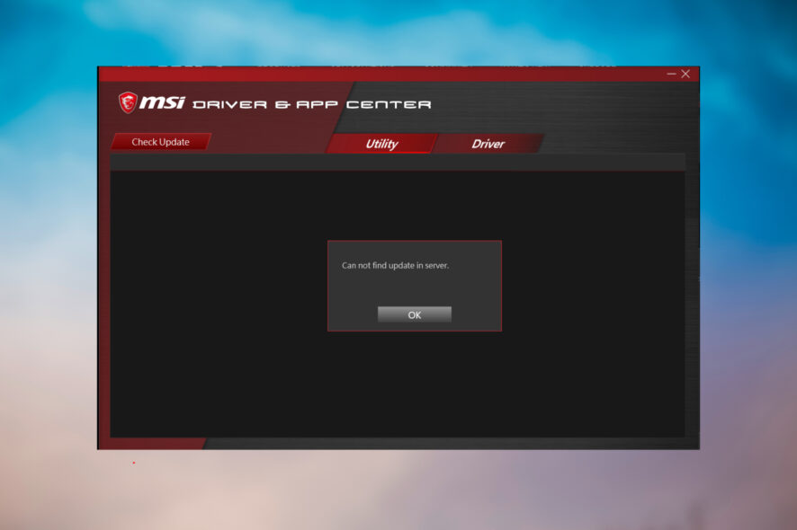 What to do if I can not find update in server msi