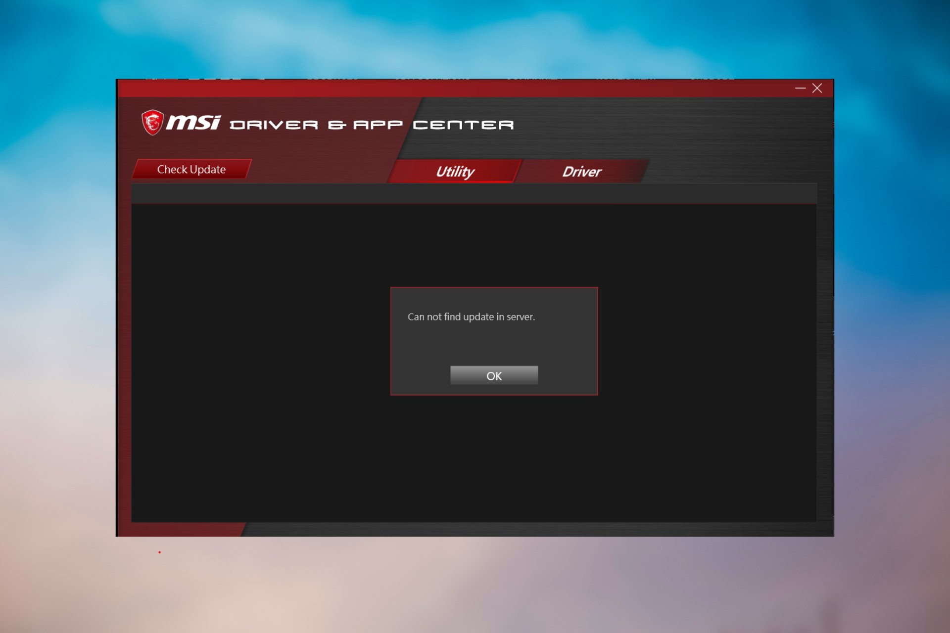 What to do if I can not find update in server msi