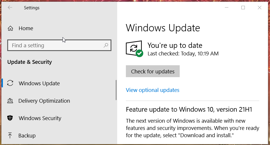 Windows Update tab error code 0x887a0005
