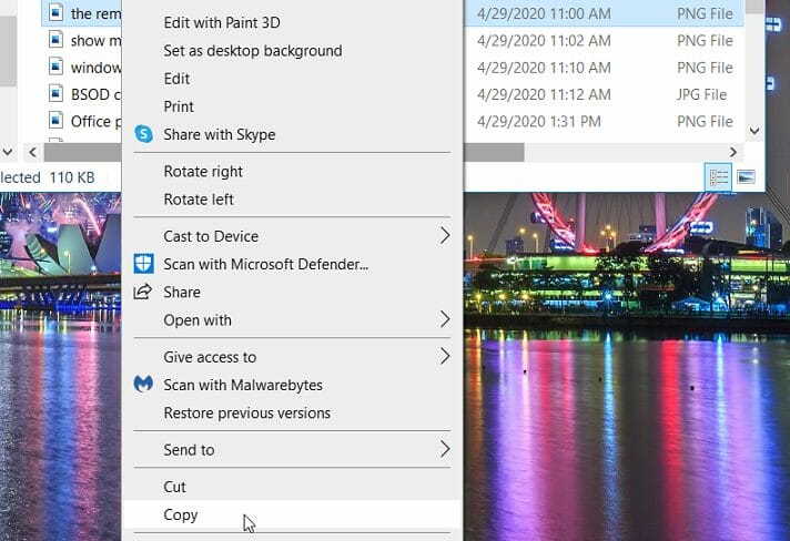 The copy option sync sharepoint to onedrive automatically