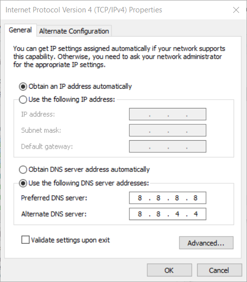 DNS server settings ethernet spiking in task manager