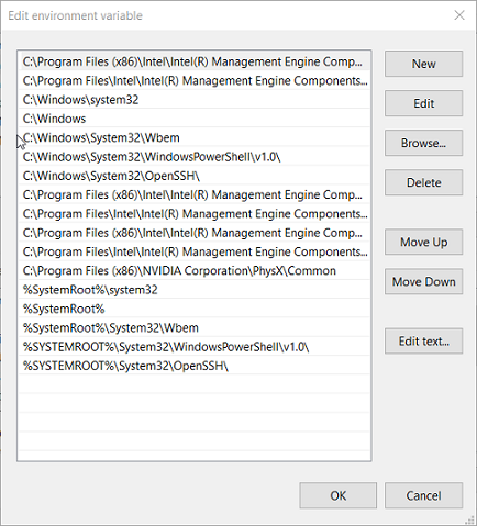 Edit environment variable window install oracle odbc driver windows 10