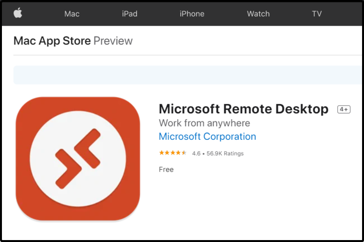 microsoft remote desktop mac store