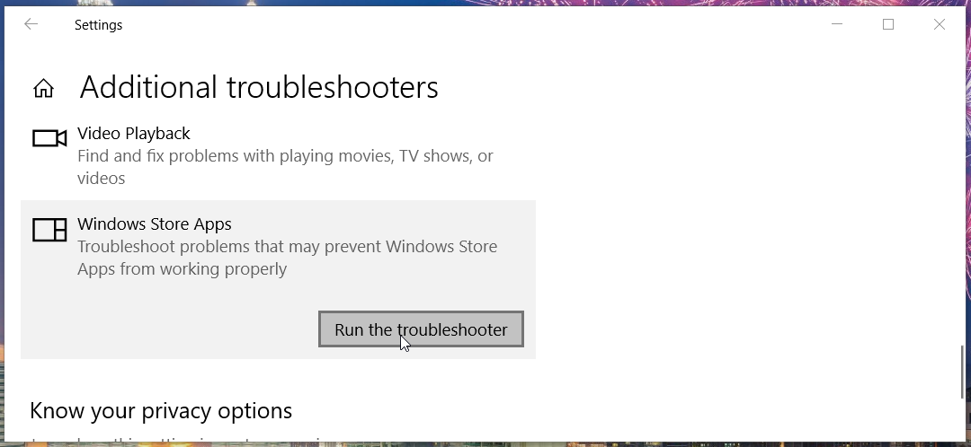 Run the troubleshooter button microsoft solitaire collection not connecting to internet