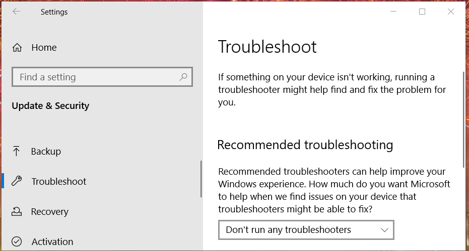 Troubleshoot tab error code 0x887a0005