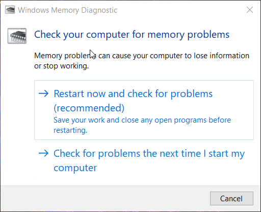 Windows Memory Diagnostic win32kfull.sys