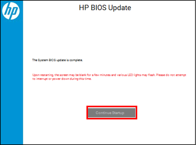 hp finalizing manual update process