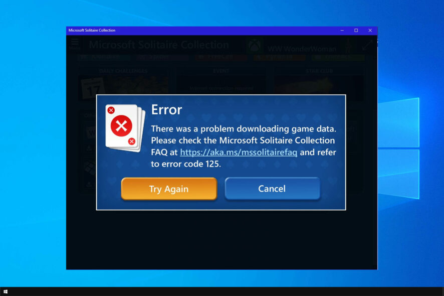 microsoft solitaire not connecting to internet