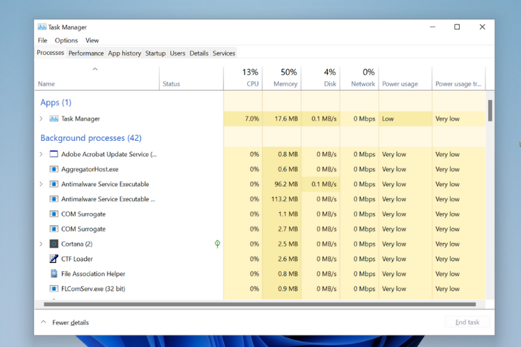 Task Manager on Windows 11