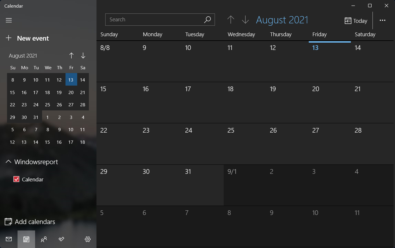 Windows 11 Calendar Is White Printable Calendar 2023