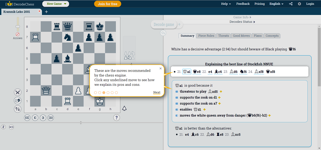 Stockfish Online - Free Chess Analysis Features at DecodeChess