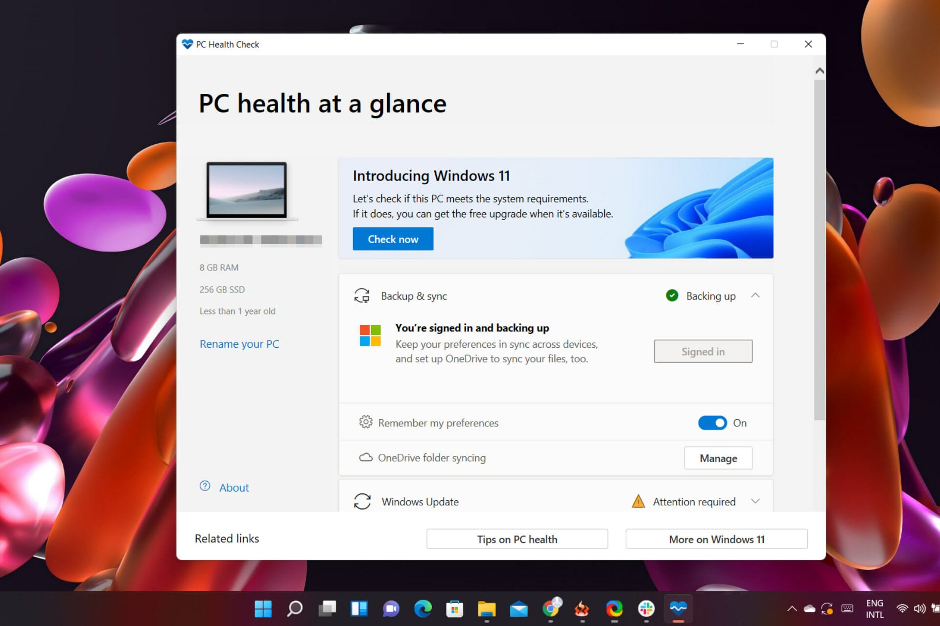 You can get the PC Health Check if you are a Windows Insider