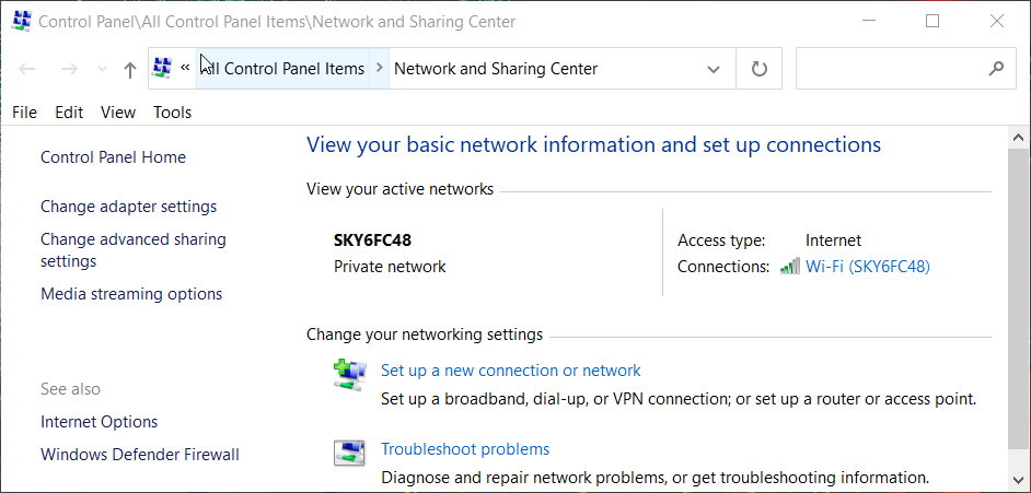 Network and Sharing Center access shared folder with different credentials