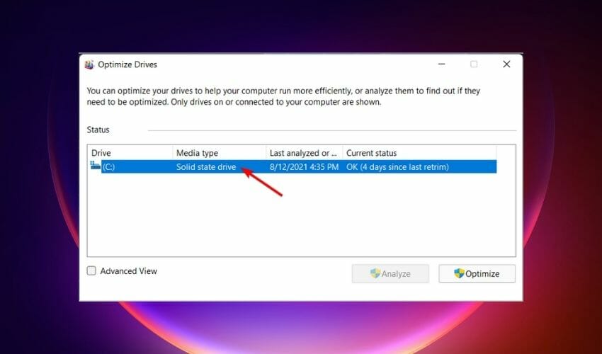 select drive to defragment in windows 11
