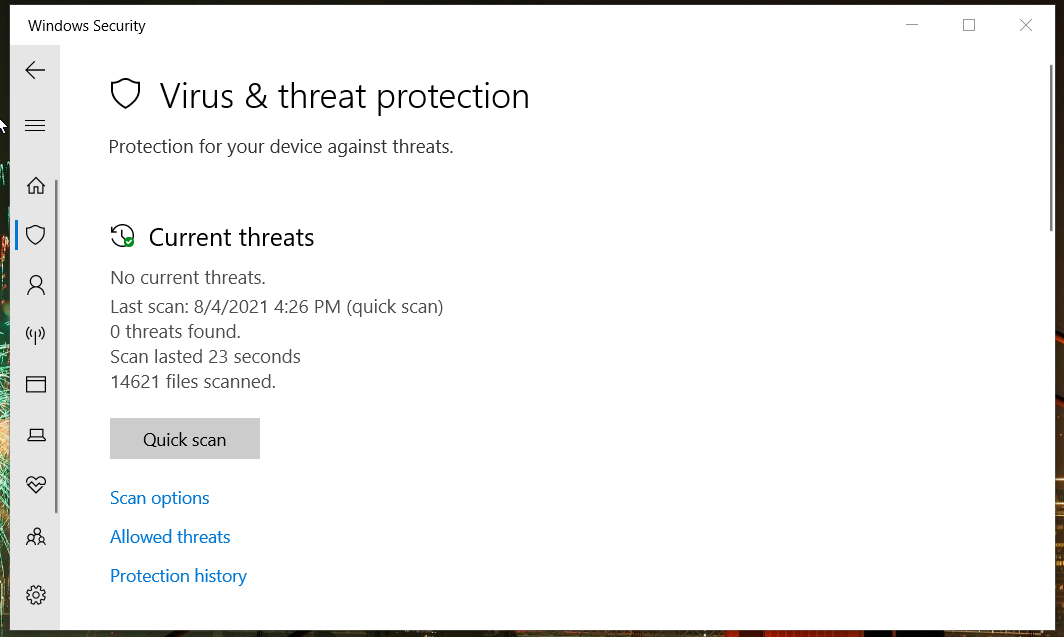 Virus & threat protection tab ark single player settings not saving