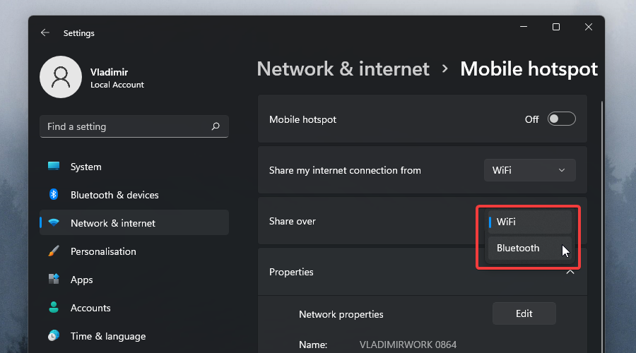 share your connection mobile hotspot windows 11