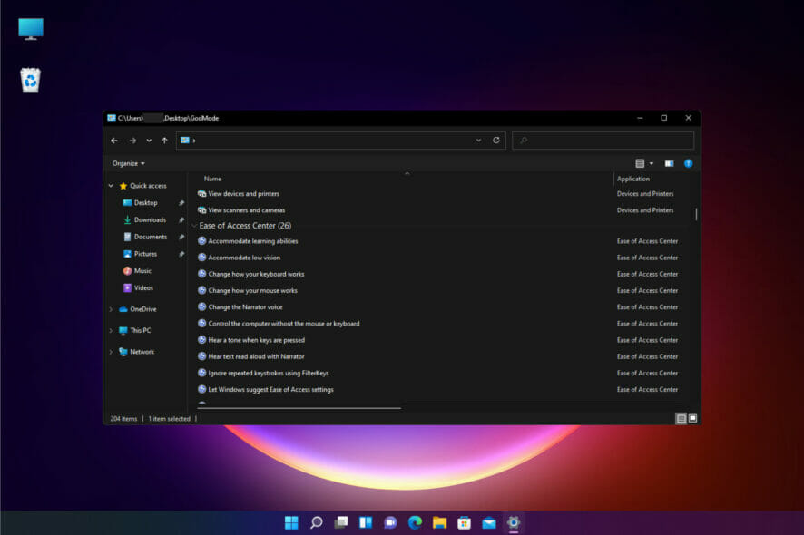 How to get the God Mode folder in Windows 11