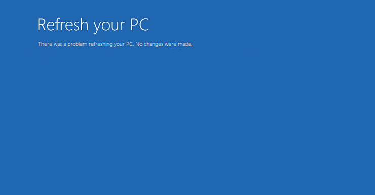 windows 10 unable to reset