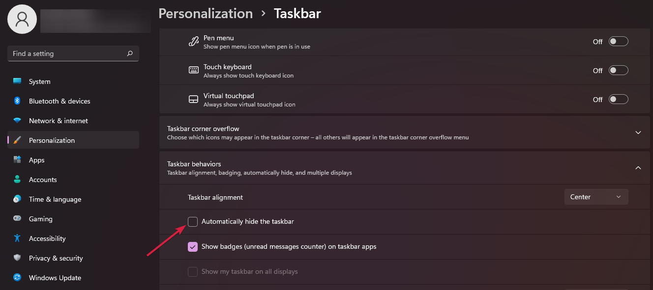 how to hide taskbar windows 11 automatically