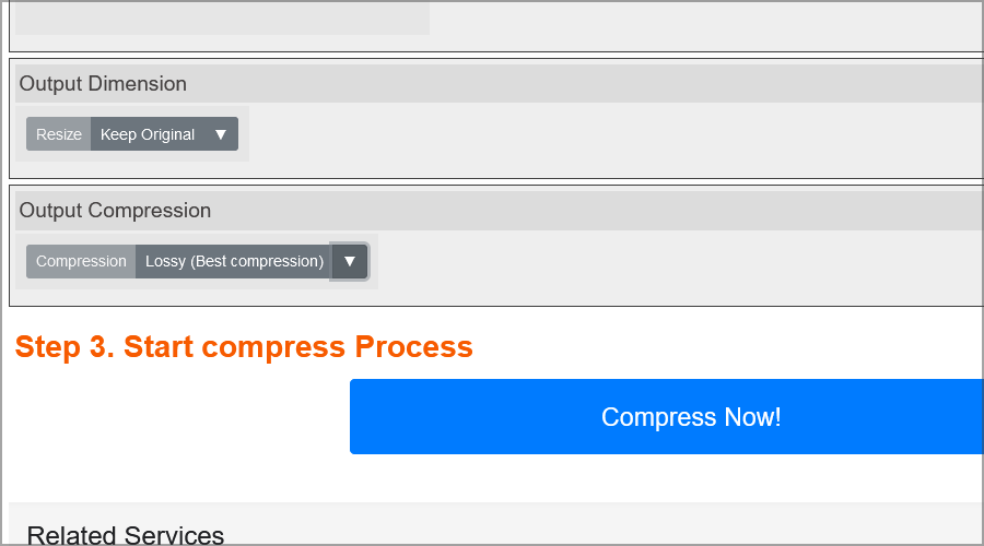 press the compress button