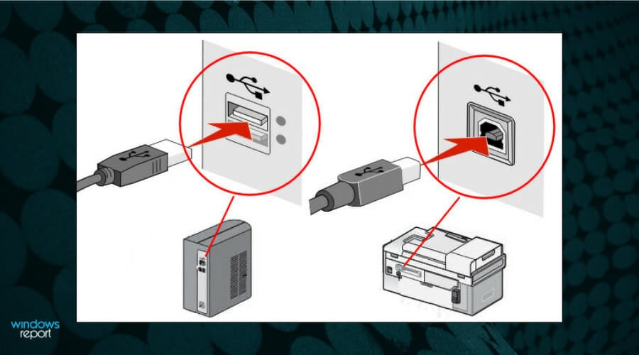 connect printer cable windows 11