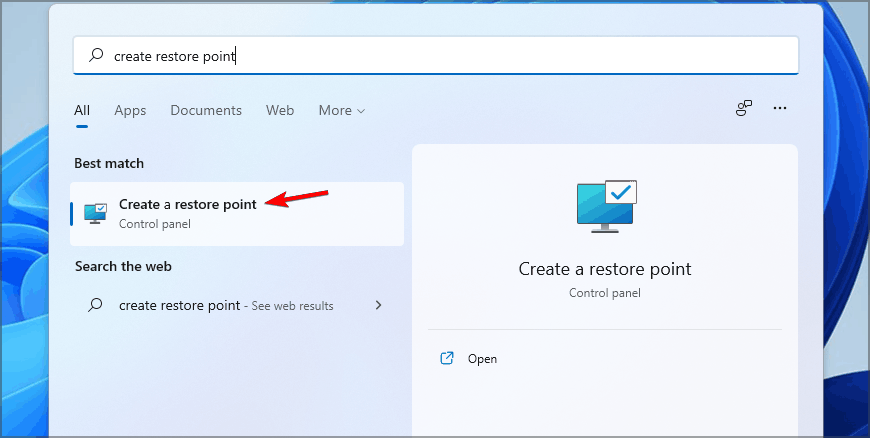 how do i create a restore point in windows 11 settings