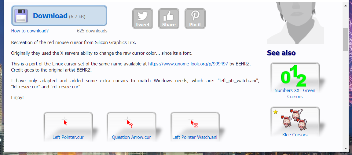 Download button change mouse cursor color