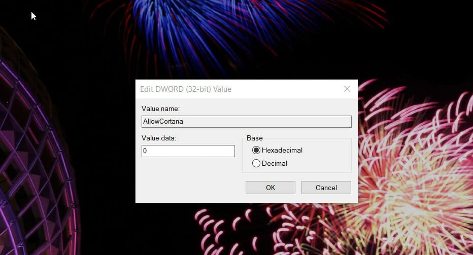 Edit DWORD window either there is no default mail client