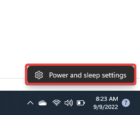 no power options available windows 11