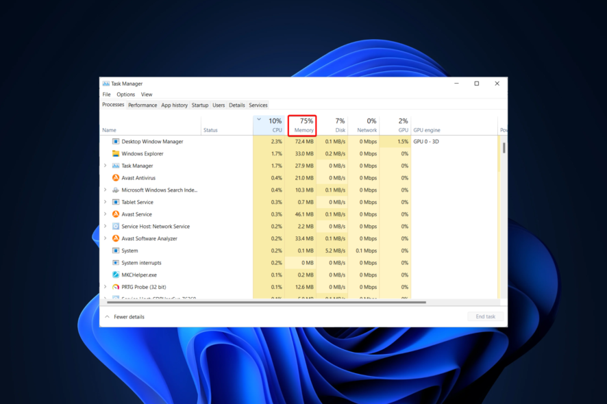 High Memory Usage in Windows 11: How to Reduce it in 6 Steps