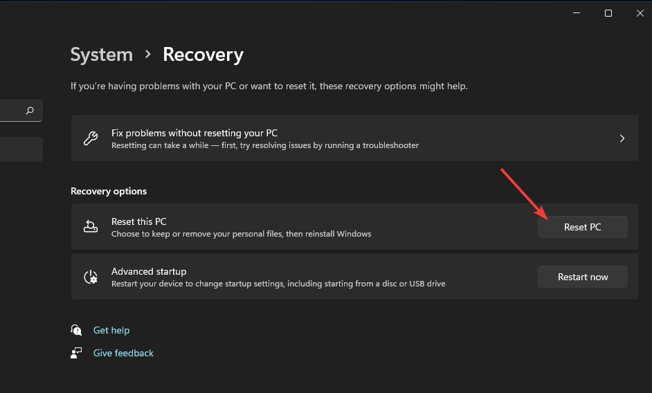 Reset PC broken registry items windows 11