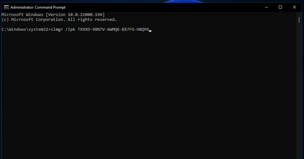 slmgr /ipk command change taskbar color in windows 11