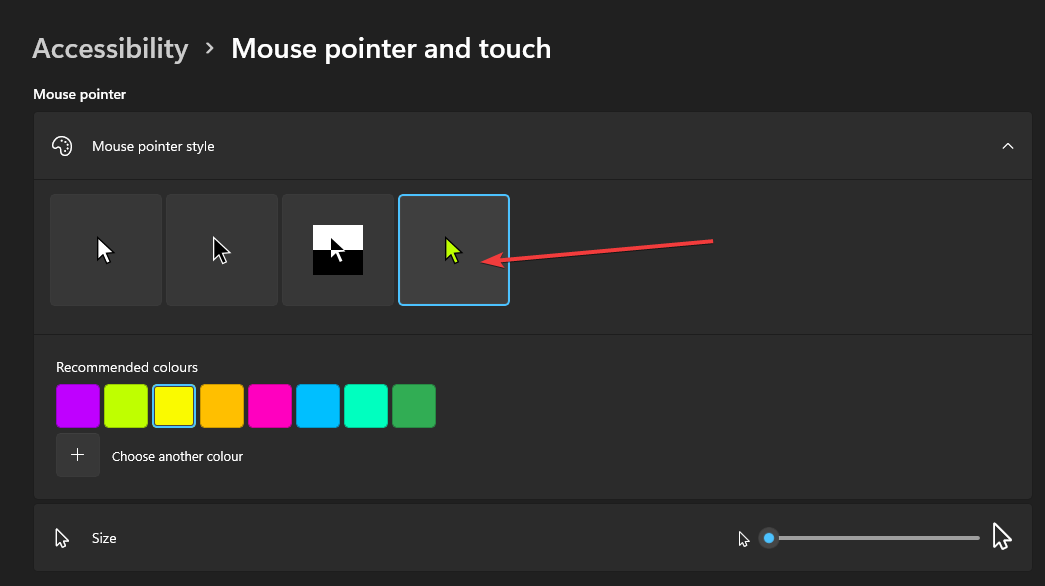 Custom button change mouse cursor color