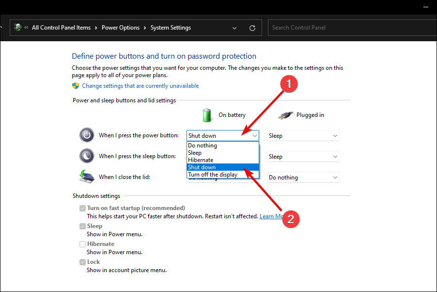Windows 11 power settings