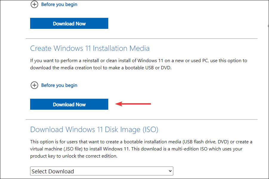 Download Windows 11 installation media
