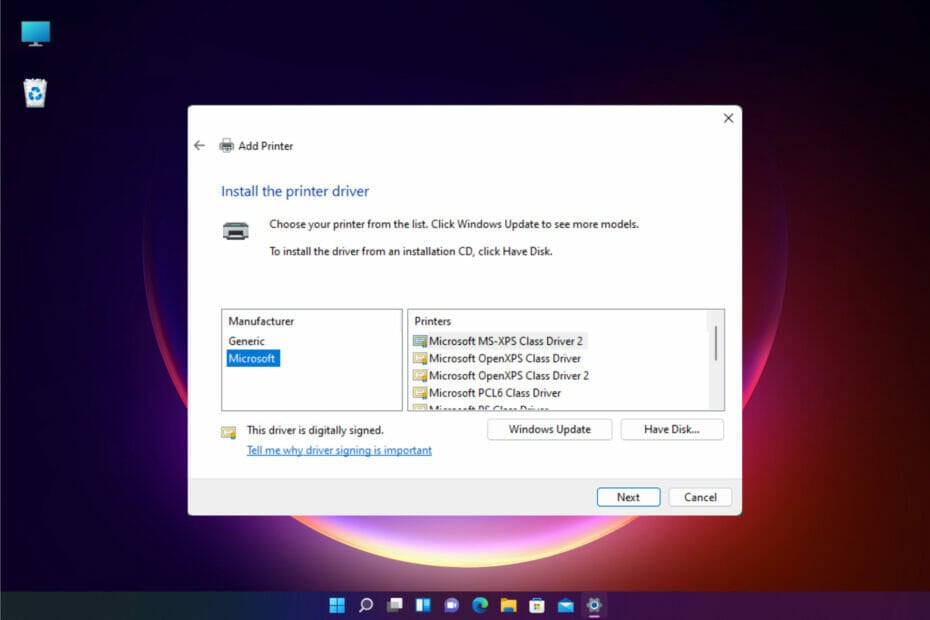 Microsoft ipp class driver не установлен windows 10