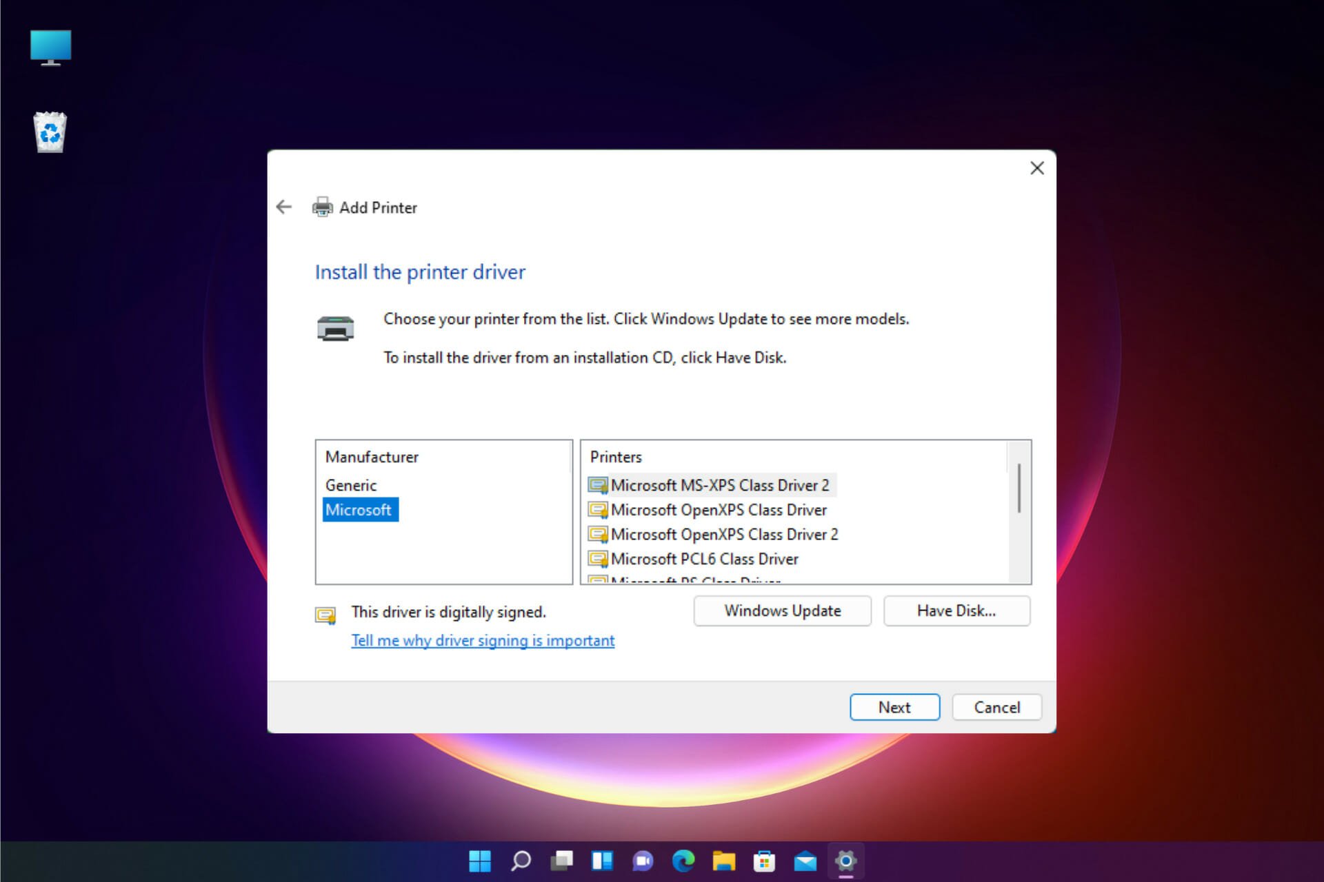 How to fix Microsoft IPP class driver is missing in Windows 11