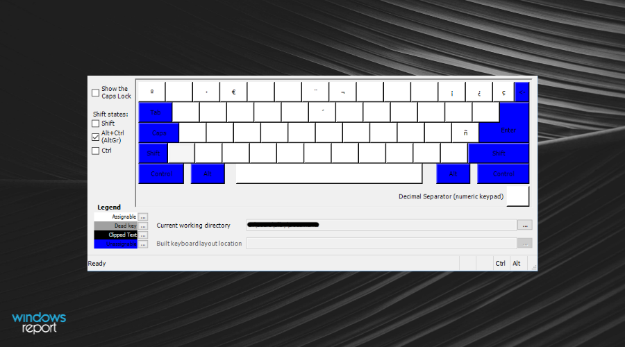 make a keyboard layout with private character editor