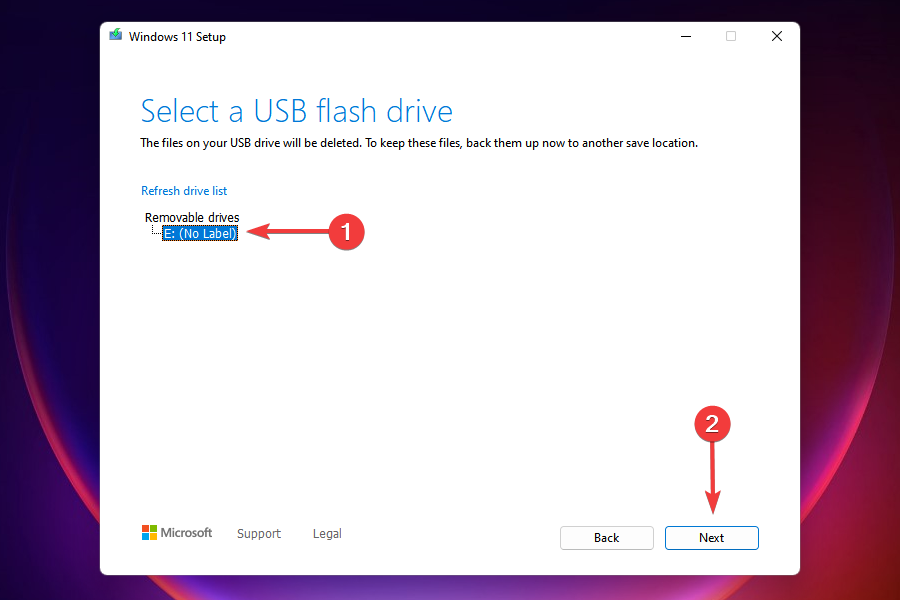 Choose a USB flash 