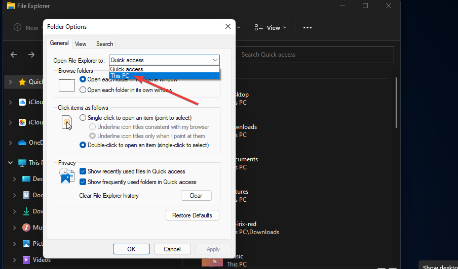 This PC option windows 11 file explorer lagging