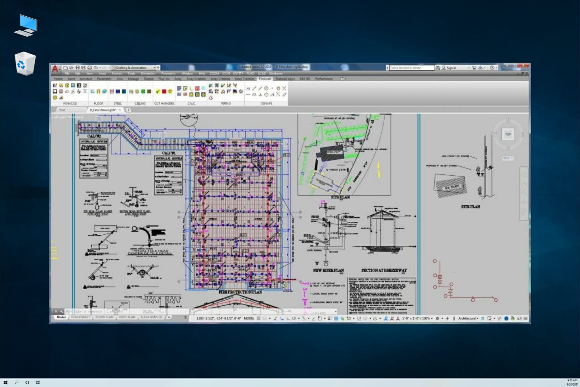 fire sprinkler system design in autocad architecture