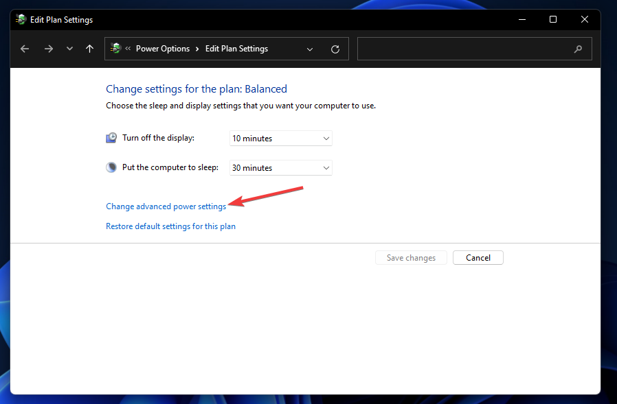 Change advanced power settings option windows 11 screen dimming