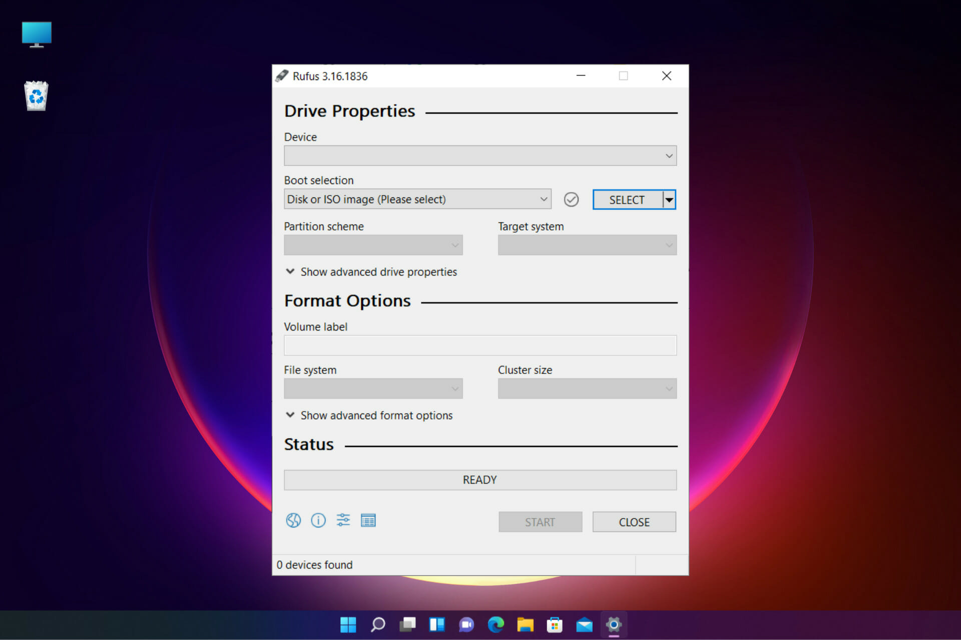 create Windows 11 installation media with Rufus for unsupported PC