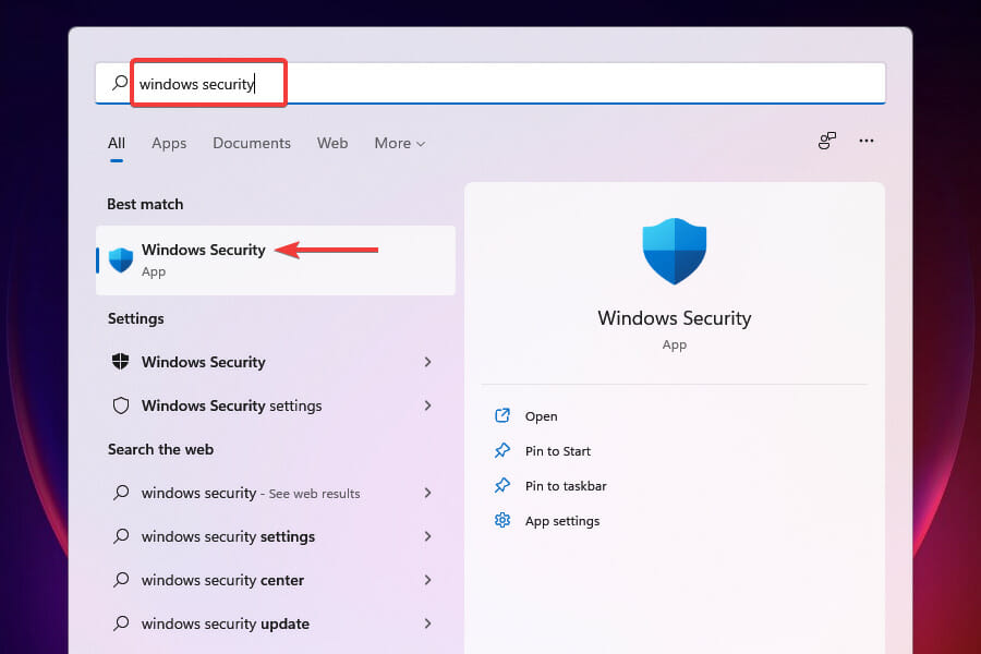 Launch Windows Security