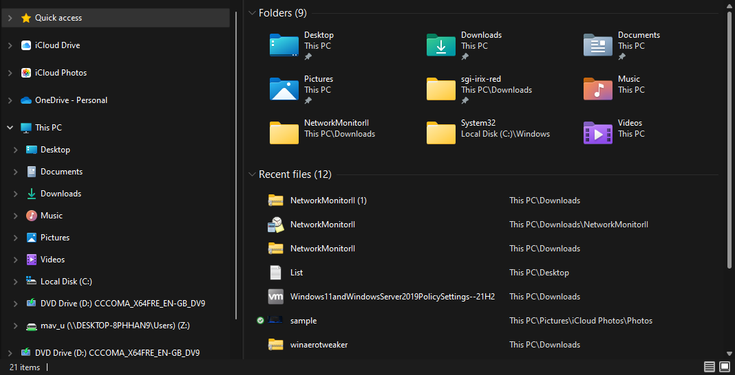 Full-screen File Explorer windows 11 file explorer lagging