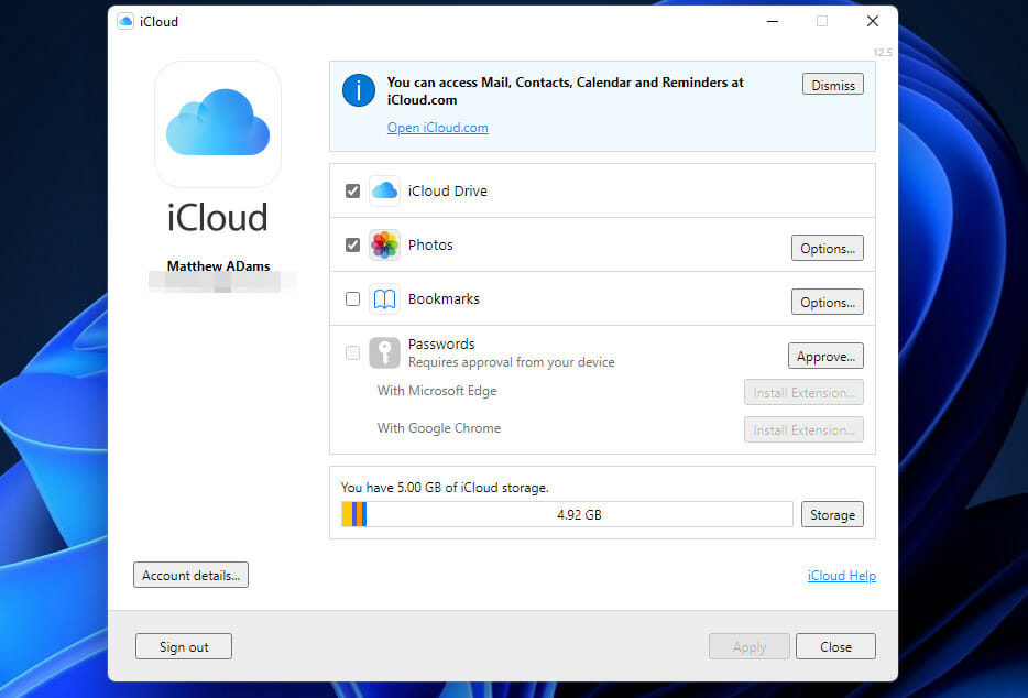 icloud download windows 10 not working