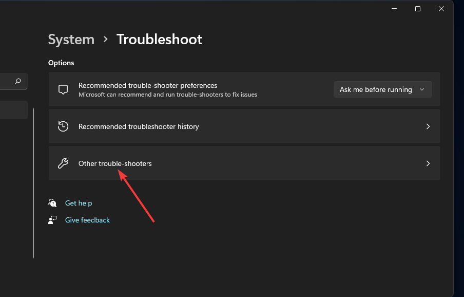 Other trouble-shooters option 0x80070643 windows 11