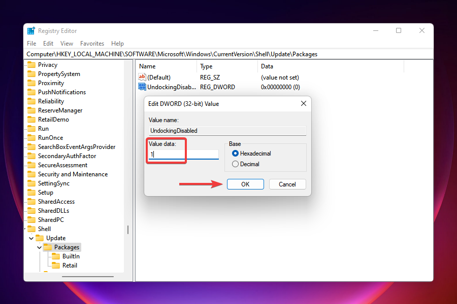 Change the value data to enable drag and drop in Windows 11