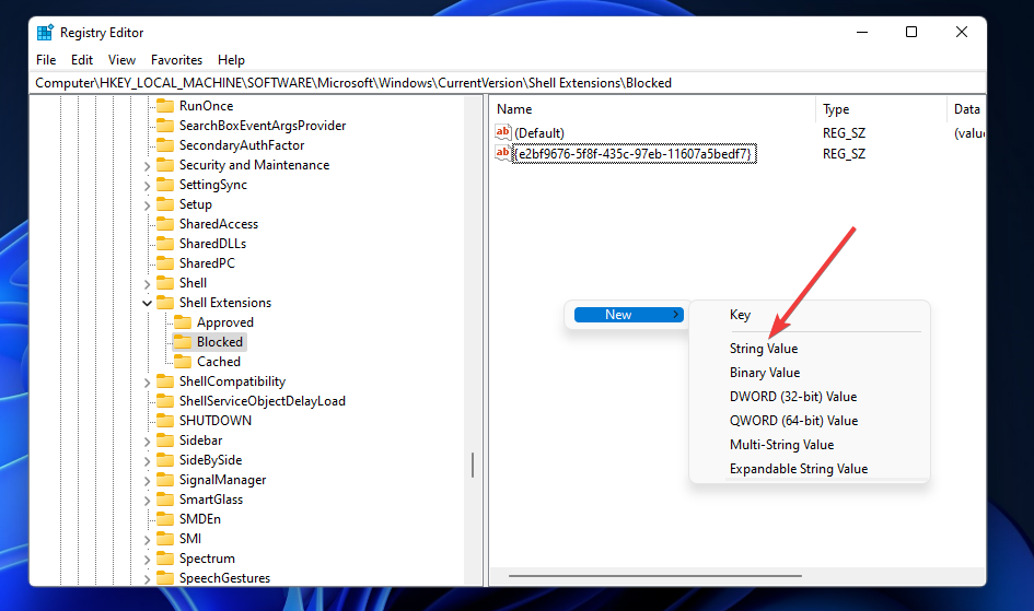 The String Value option windows 11 file explorer lagging
