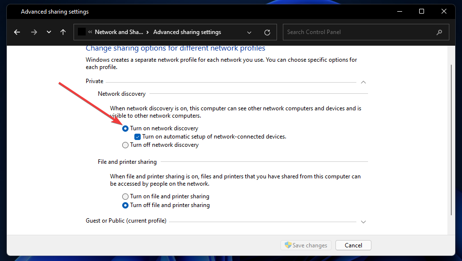 Turn on network discovery option windows 11 remote desktop not working